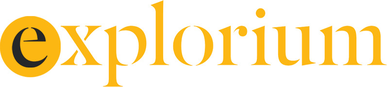 Explorium logo - National Sport & Science Centre in orange and white text on a black background.