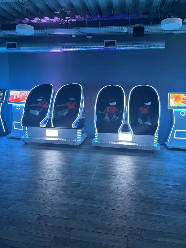 Young camper using VR technology